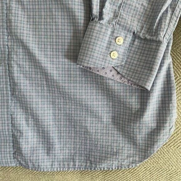 Ted Baker Button Up Plaid Dress Shirt 16 32/33 - Picture 6 of 10